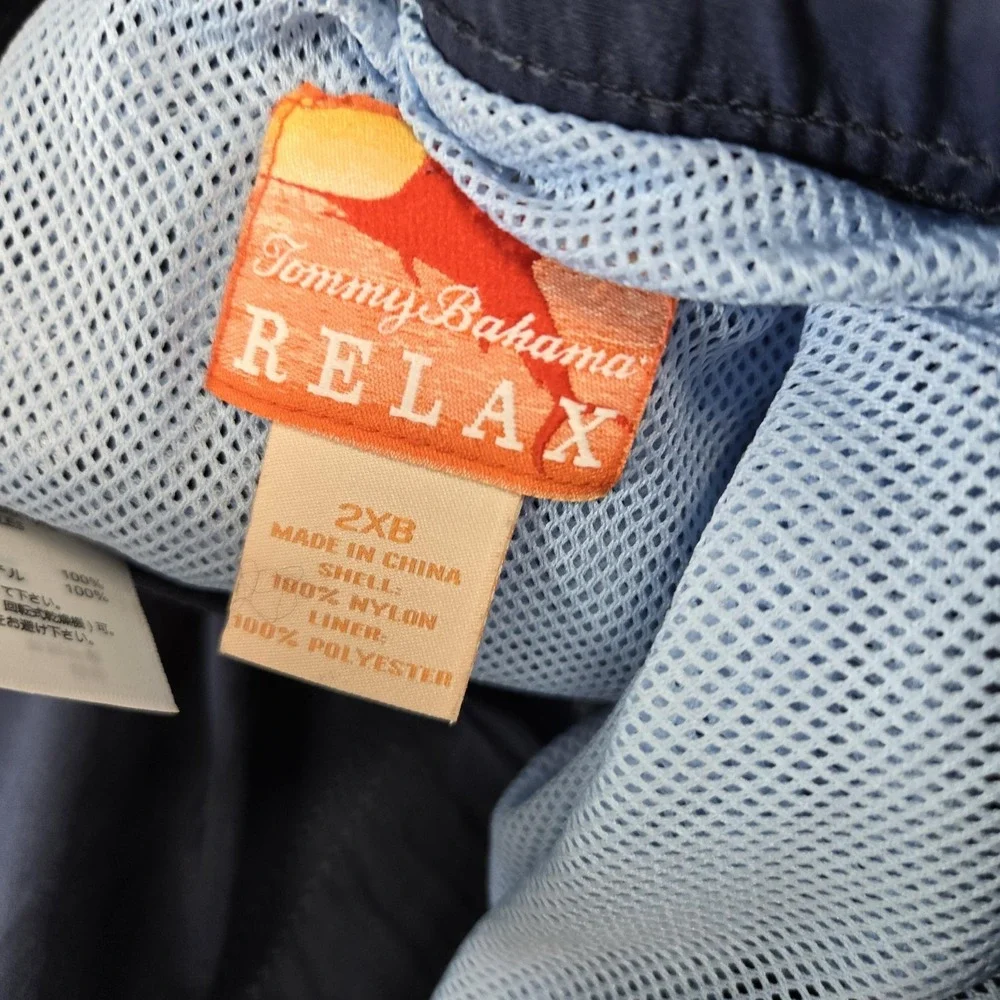 Tommy Bahama Swim Trunks Mens Big 2X‎ Blue Mesh Lined Drawstring Pockets